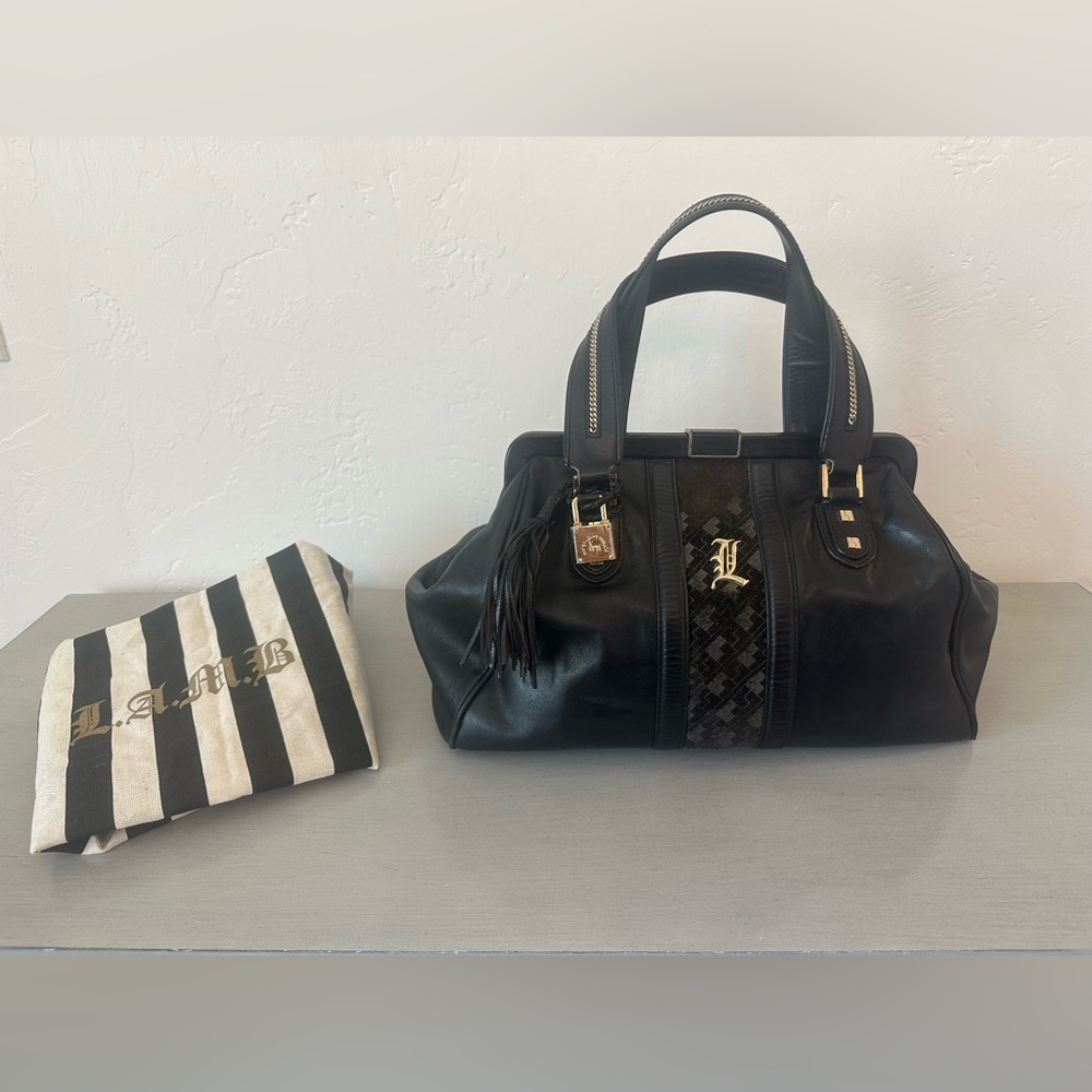 L.A.M.B. Black Purse with Gold Accents